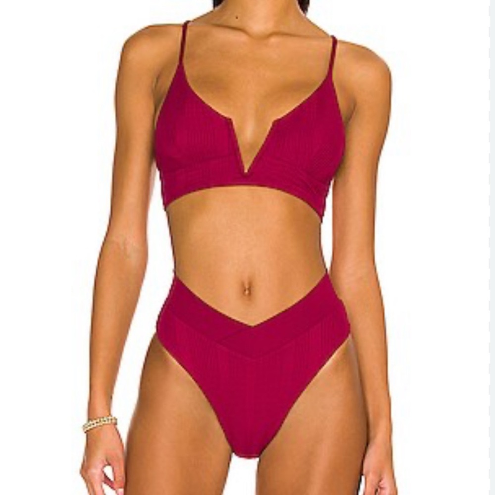 L*Space Red Bikini with Structured Top Design
